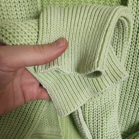 American Eagle Outfitters Light Green Open-Front Knit Cardigan - Picture 3 of 6